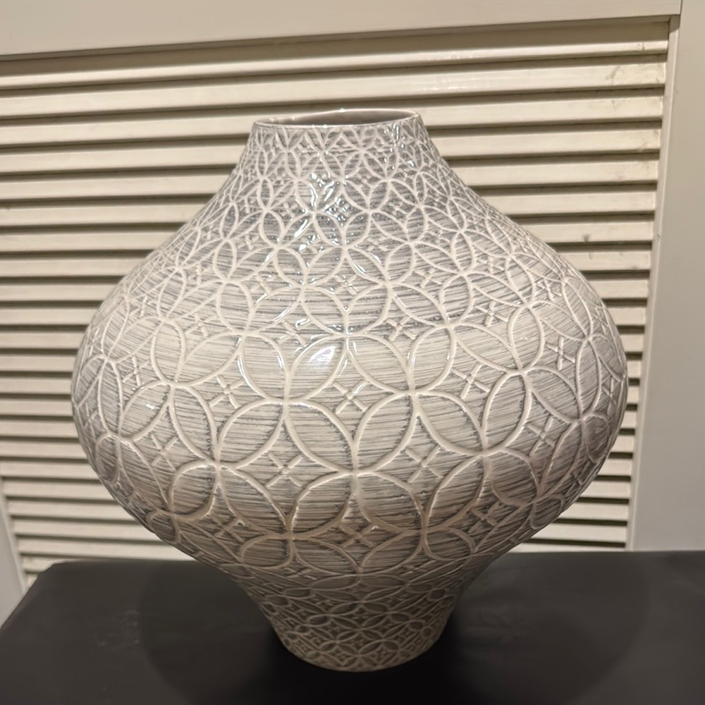 Crate&Barrel White Textured Vase